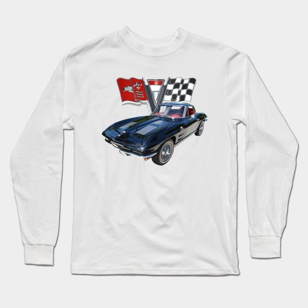 1963  Corvette Long Sleeve T-Shirt by Permages LLC